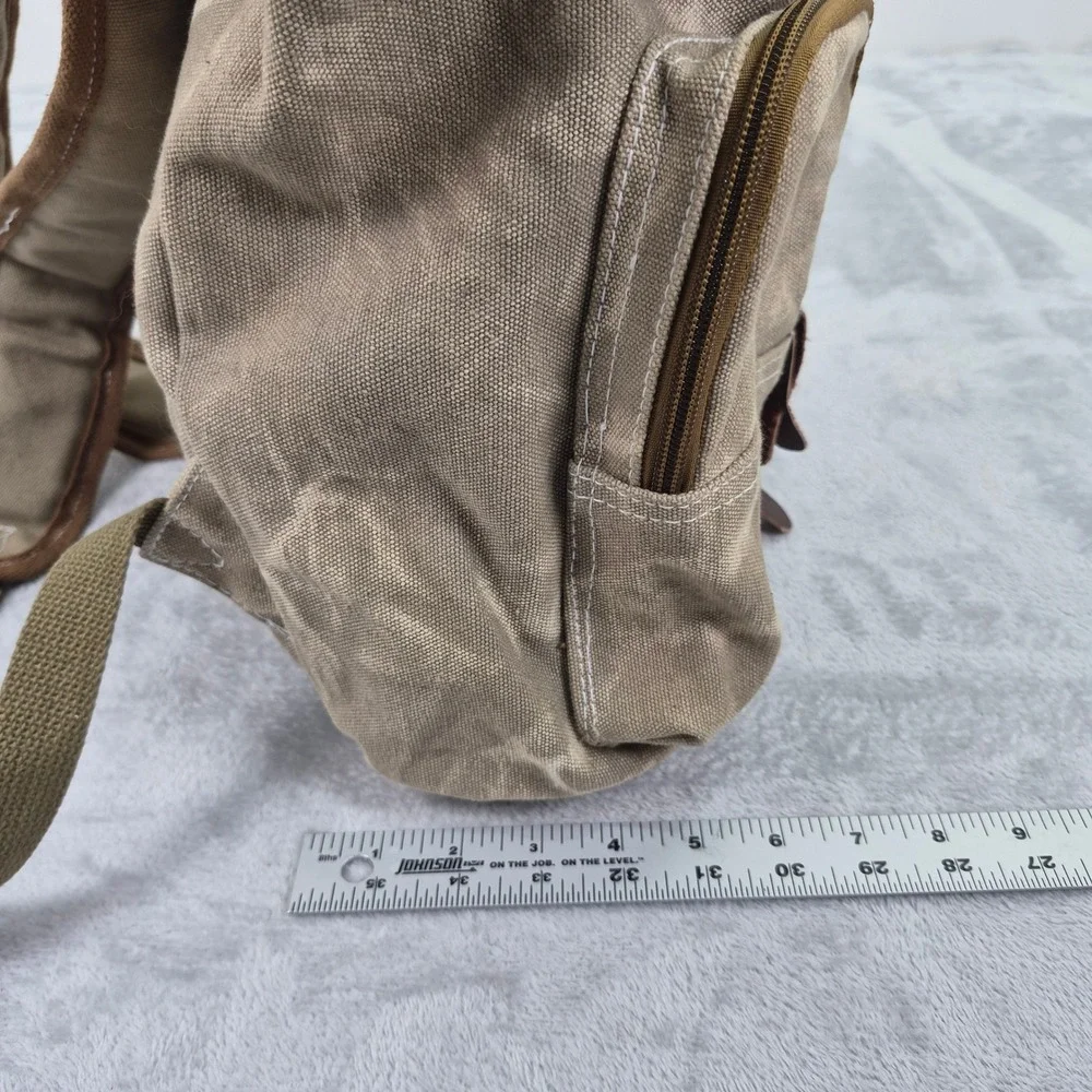 Canvas Military Rucksack Backpack Red Star Detail Mens Womens Outdoor Hiking